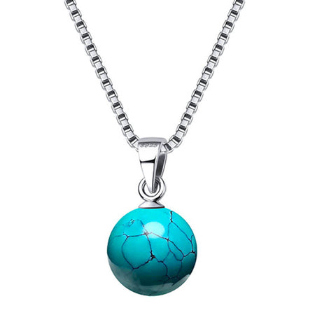 collier pendentif boule turquoise