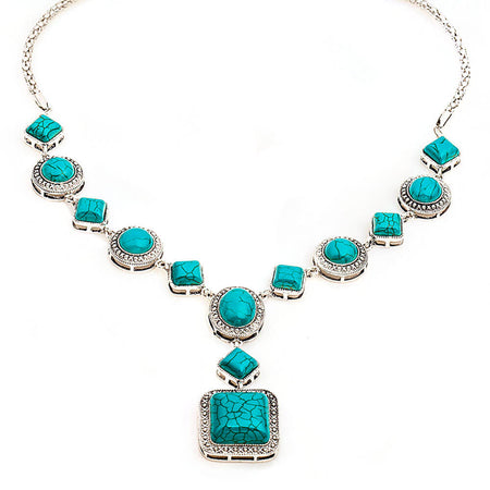 collier pendentif pierre turquoise