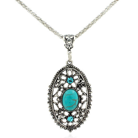 collier pendentif pierre turquoise