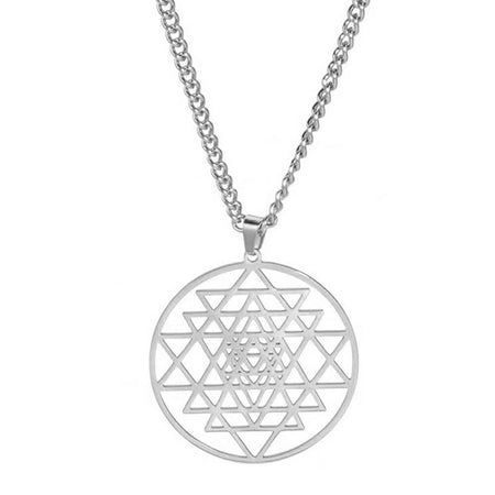 collier pendentif sri yantra argent