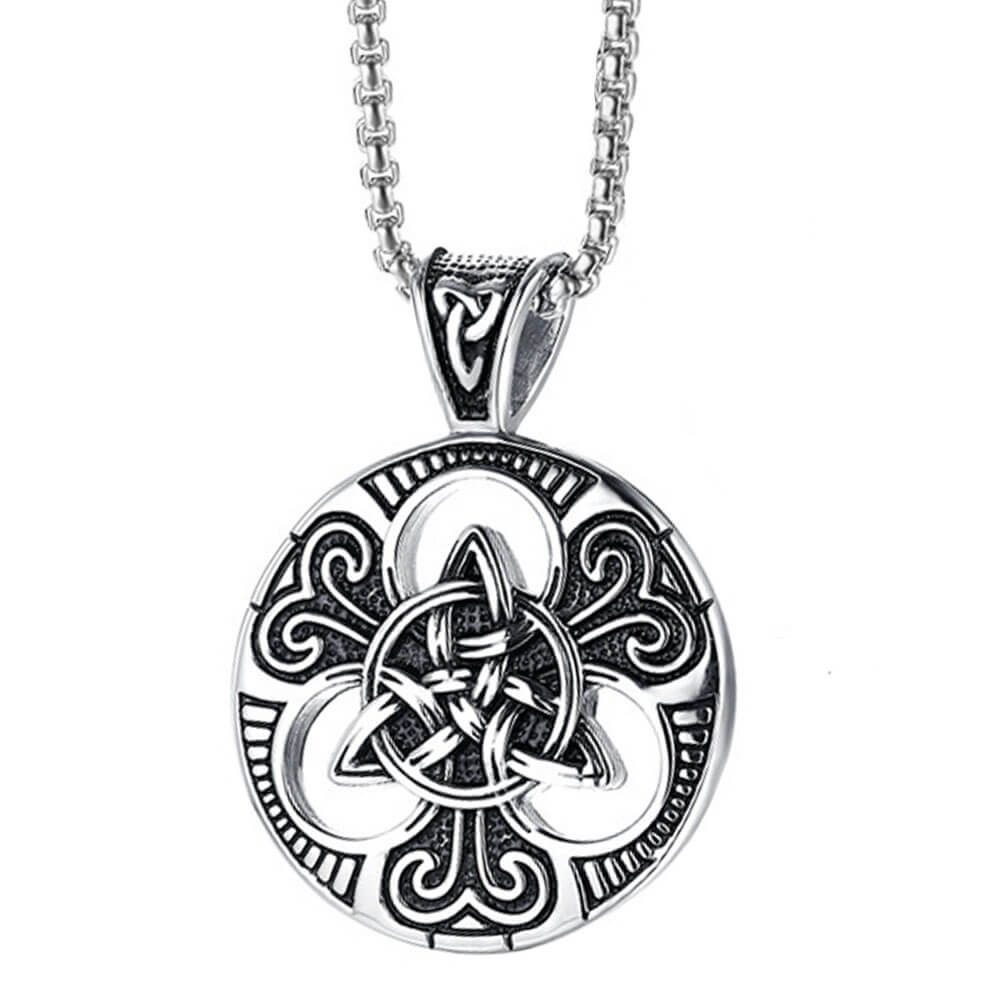 collier pendentif triquetra celte argent noir