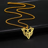 collier pendentif triquetra croissant de lune or