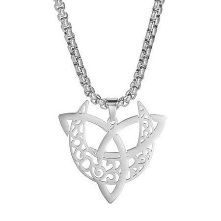 collier pendentif triquetra croissant de lune argent