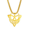 collier pendentif triquetra croissant de lune or