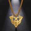 collier pendentif triquetra croissant de lune or