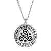collier pendentif triskel celte breton runes viking argent