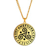collier pendentif triskel celte breton runes viking or
