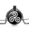 collier pendentif triskel celte breton acier noir