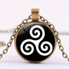collier pendentif triskel celte breton noir or