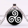 collier pendentif triskel celte breton argent noir