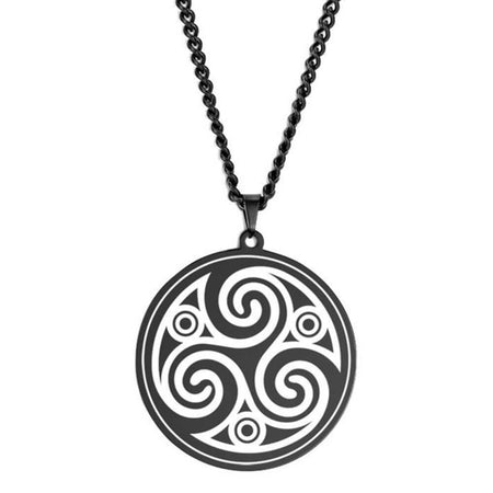 collier pendentif triskel noir