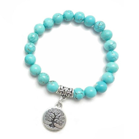 bracelet turquoise mala tibetain bouddhiste arbre de vie