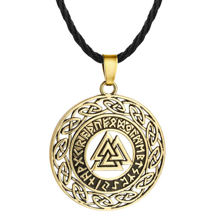 collier pendentif valknut rune viking or