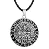 collier pendentif vegvisir boussole viking argent noir