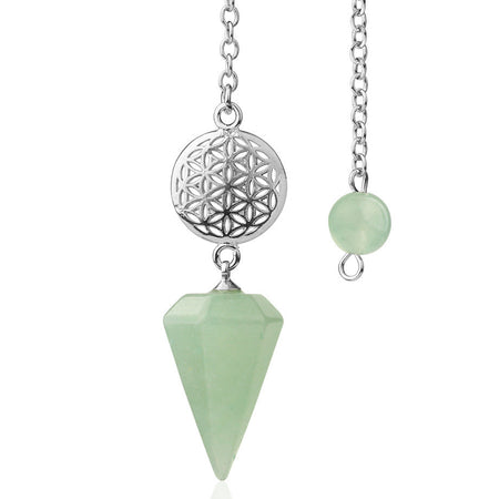 pendule divinatoire oui non fleur de vie aventurine verte