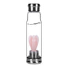 gourde bouteille eau verre pierre cristal quartz rose