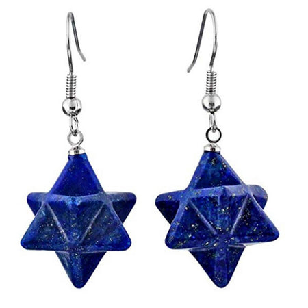 boucle oreille merkaba lapis lazuli