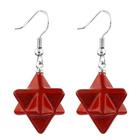 boucle oreille merkaba jaspe rouge