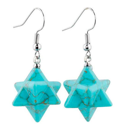 boucle oreille merkaba turquoise