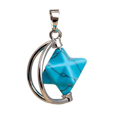 pendentif merkaba turquoise lune