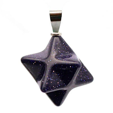 pendentif merkaba Pierre de sable bleu