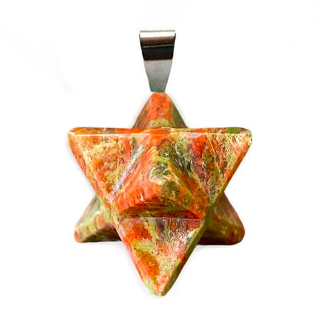 pendentif merkaba unakite