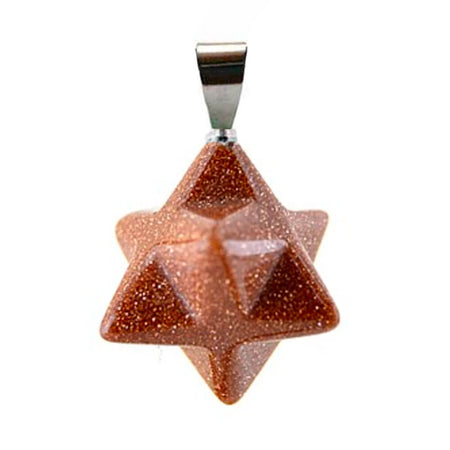 pendentif merkaba Pierre de sable rouge