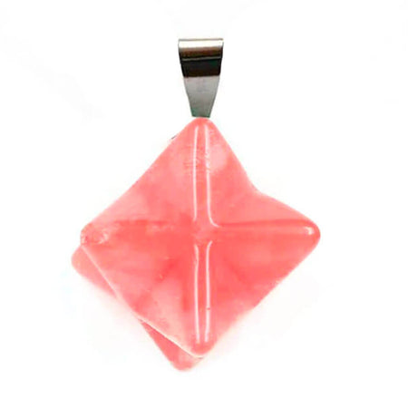 pendentif merkaba Quartz rose cerise