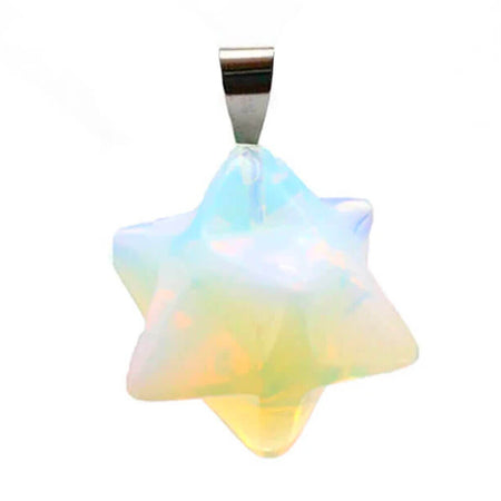pendentif merkaba Opale blanche