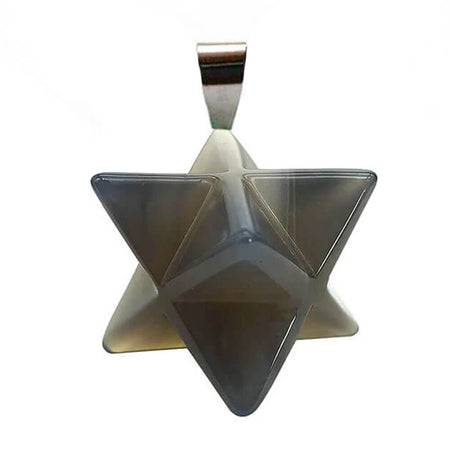 pendentif merkaba Agate grise