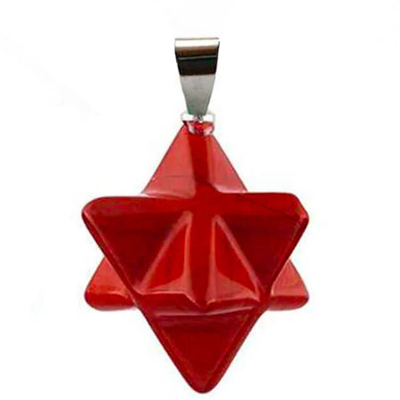pendentif merkaba Jaspe rouge