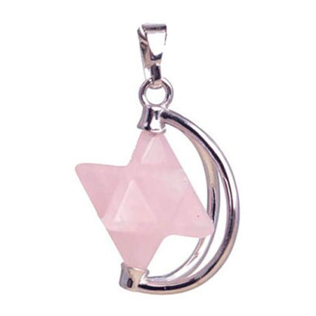 pendentif merkaba quartz rose