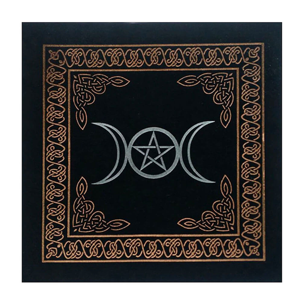 nappe tapis tarot voyance divination pentacle triple lune