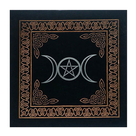nappe tapis tarot voyance divination pentacle triple lune