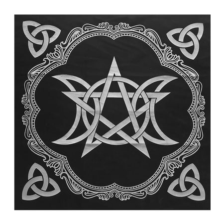 nappe tapis tarot voyance divination pentacle triple lune triquetra