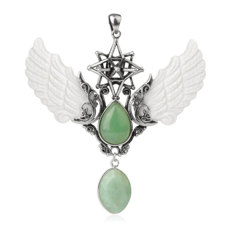 pendentif aile ange merkaba aventurine verte