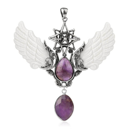 pendentif aile ange merkaba amethyste