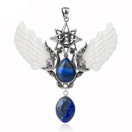 pendentif aile ange merkaba lapis lazuli