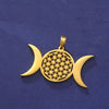 pendentif fleur de vie triple lune or