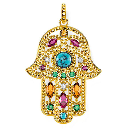 pendentif main de fatma khamsa or cristaux