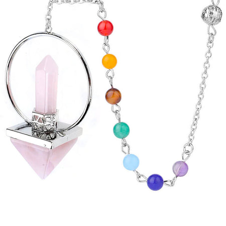 pendule divinatoire oui non quartz rose