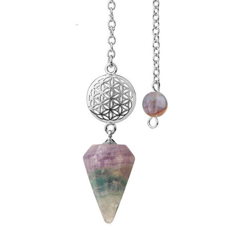 pendule oui non divinatoire fleur de vie fluorite