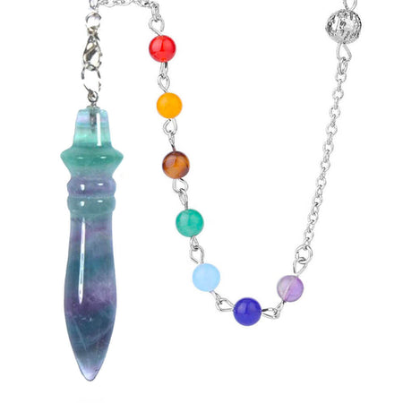 pendule divinatoire oui non fluorite egyptien 7 chakras Thot