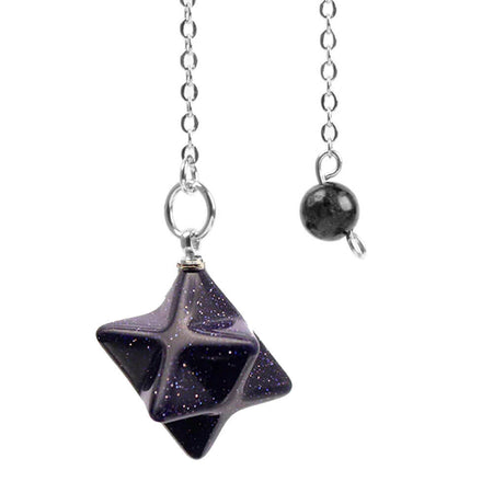 pendule divinatoire oui non merkaba blue sand stone