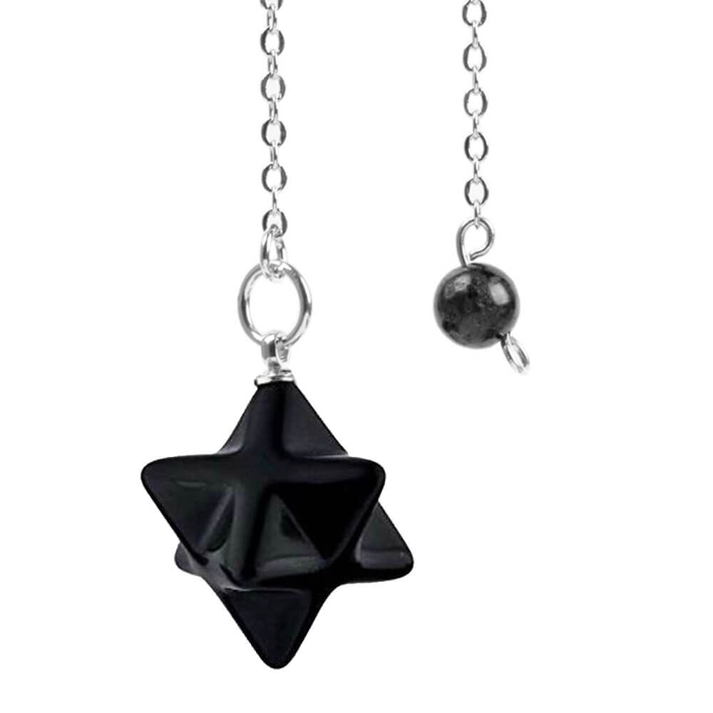 pendule divinatoire oui non merkaba obsidienne noire
