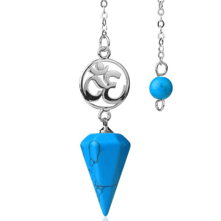 pendule divinatoire oui non symbole aum turquoise bleue