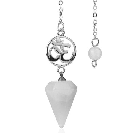 pendule divinatoire oui non symbole aum cristal de roche