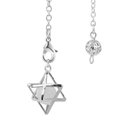 pendule divinatoire oui non merkaba perle cristal de roche