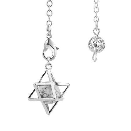 pendule divinatoire oui non merkaba perle turquoise blanche