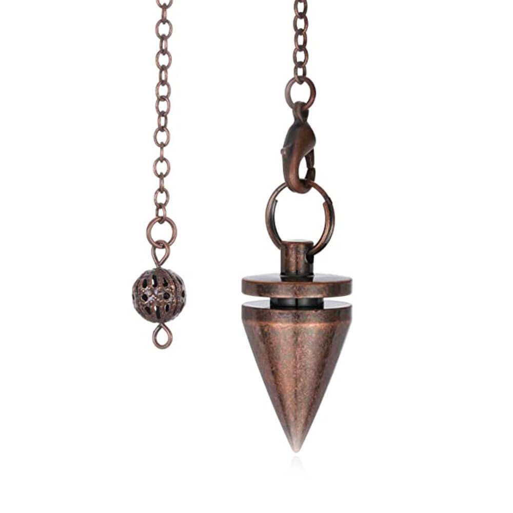 pendule divinatoire oui non metal pointe bronze